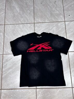 Men's Black Short-Sleeve Tee with Red Logo